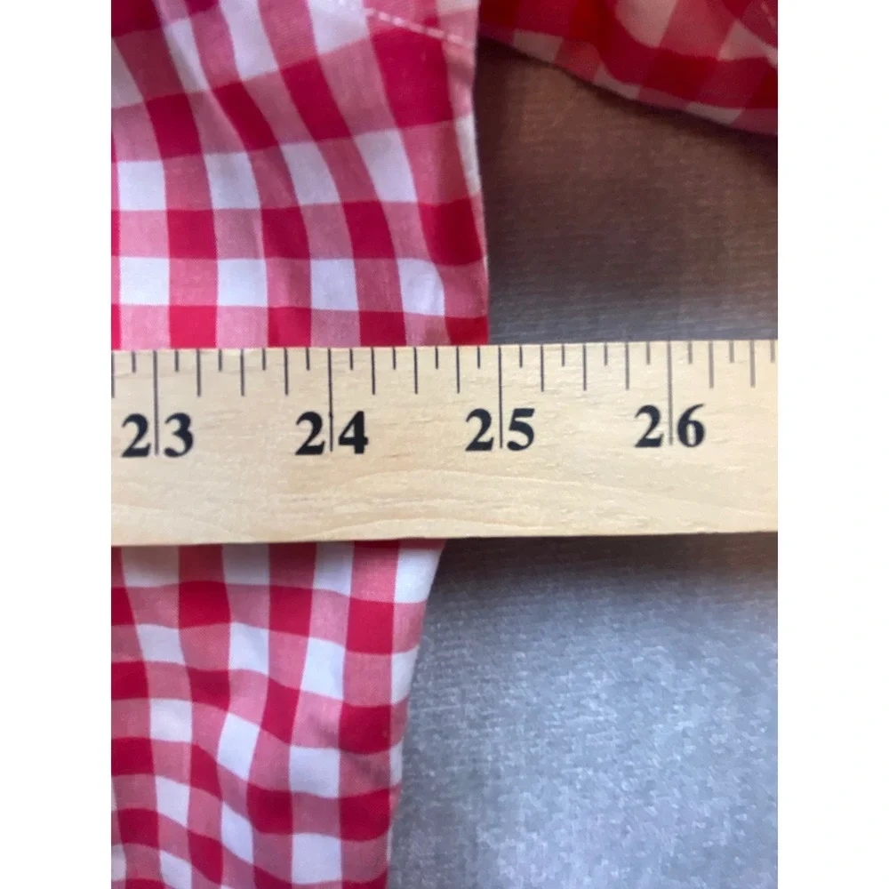 Polo Ralph Lauren Mens XL Gingham Shirt Red White Non-Iron Long Sleeve Button